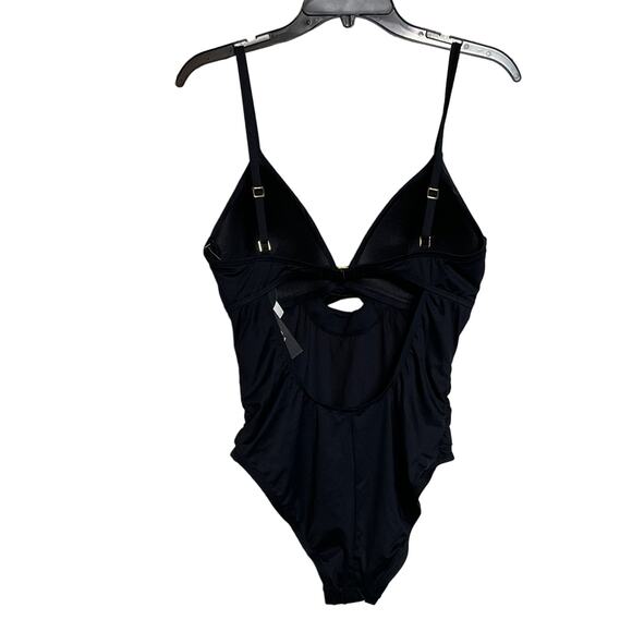 La Blanca BLACK Twist-Front Keyhole One-Piece Swimsuit Black 8 - Picture 4 of 11